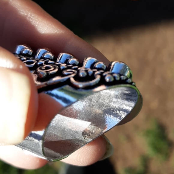New Sunstone Adjustable Silver Statement Ring. - Picture 4 of 6
